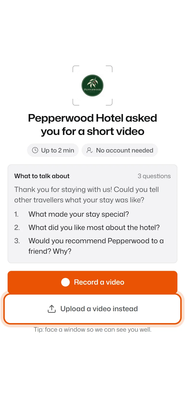 Upload a video instead, under the Record button