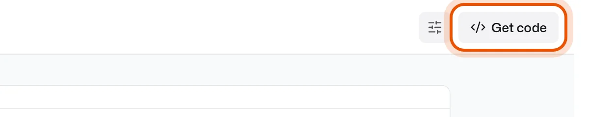 The Get code button